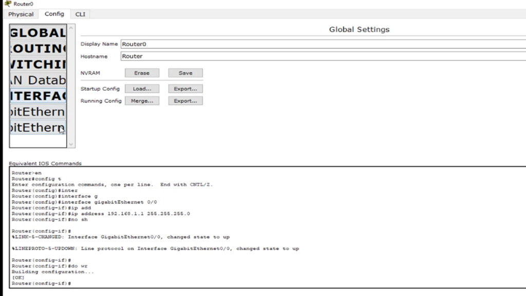 Cisco packet tracer Header font