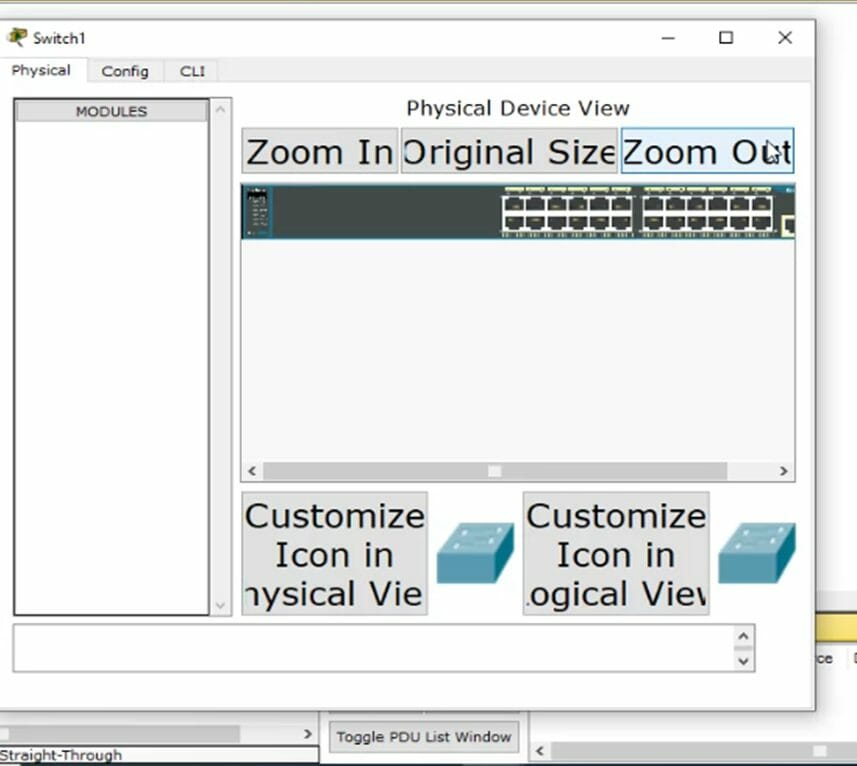 Button and label of packet tracer font