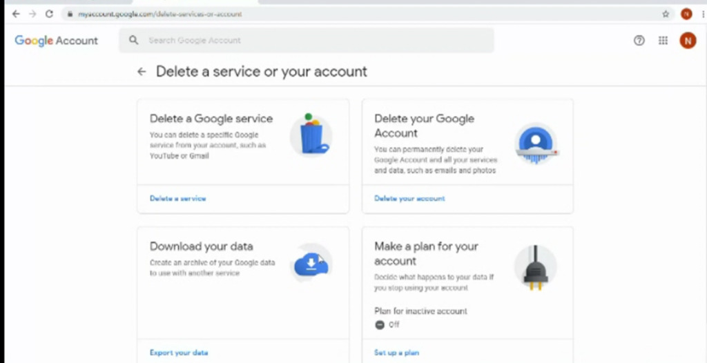 Delete a Google Service or Delete your google account