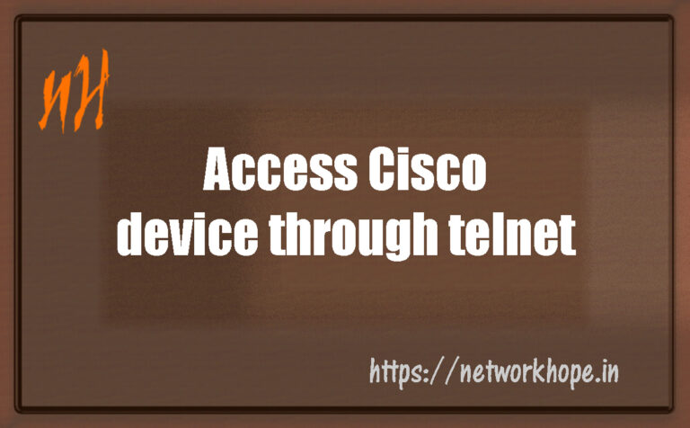 Access cisco device through telnet