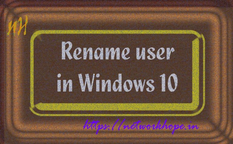 rename user in windows 10