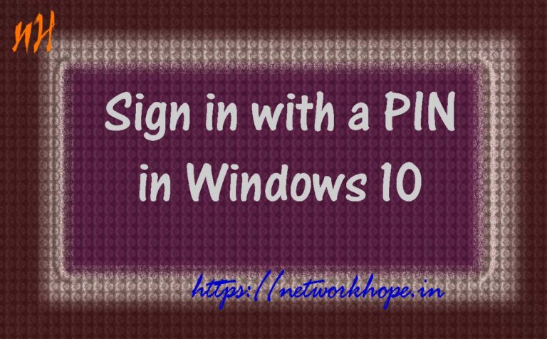 Sign in with a PIN