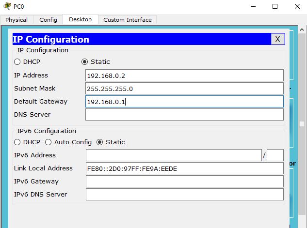 VLAN Configuration: PC IP