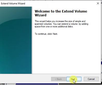 Welcome screen extend volume 