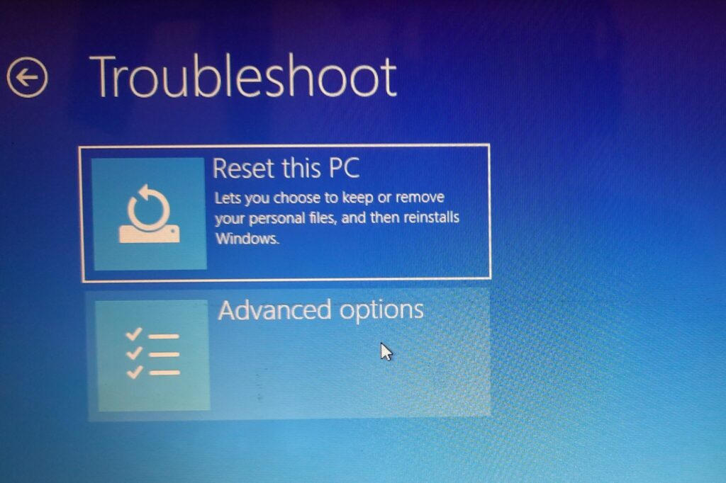 Backup and Restore in Windows 10: Troubleshoot option