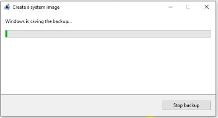 System image backup running